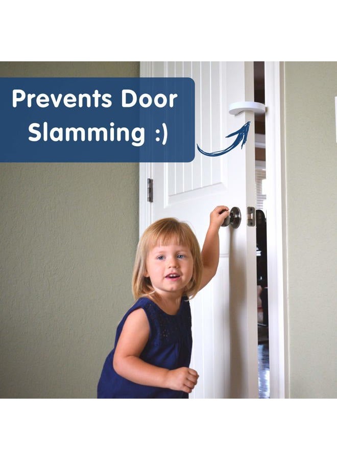 Wittle Baby Proofing Door Stopper - 4pk, Soft EVA Foam Finger Pinch Guard, Prevents Injuries, Slamming Doors, Child or Pet from Getting Locked in Room, White - Image 3