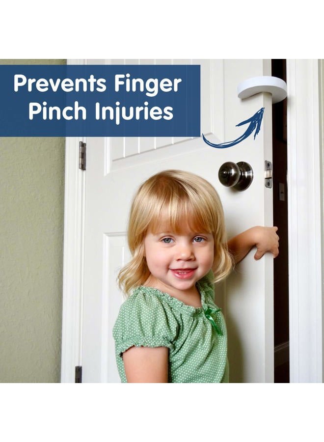 Wittle Baby Proofing Door Stopper - 4pk, Soft EVA Foam Finger Pinch Guard, Prevents Injuries, Slamming Doors, Child or Pet from Getting Locked in Room, White - Image 2