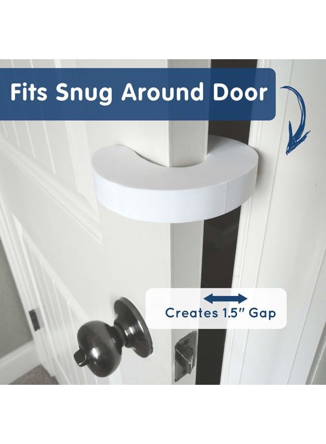 Wittle Baby Proofing Door Stopper - 4pk, Soft EVA Foam Finger Pinch Guard, Prevents Injuries, Slamming Doors, Child or Pet from Getting Locked in Room, White - Image 5