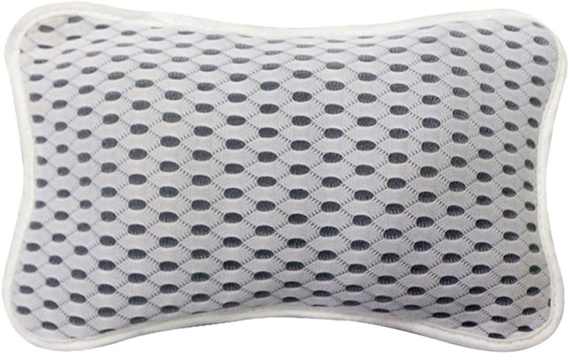 BETOOKY Spa Bath Pillow with Non-Slip Suction Cups, White Mesh Bathtub Cushion Headrest for Neck and Back Support, Comfortable Tub Pillow for Home and Travel Use - Image 1