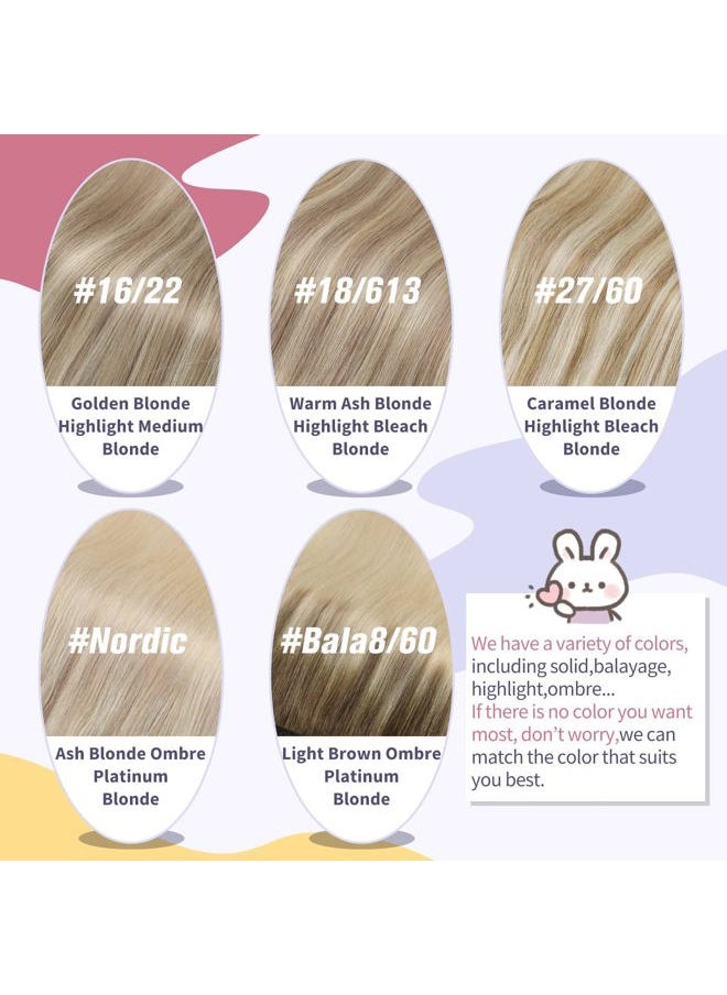 Sunny Hair Sunny Wire Hair Extensions Real Human Hair Fish Line Human Hair Extensions Invisible Wire Extensions Ash Blonde to Platinum Blonde #18/22/60 14 Inch  - Image 5