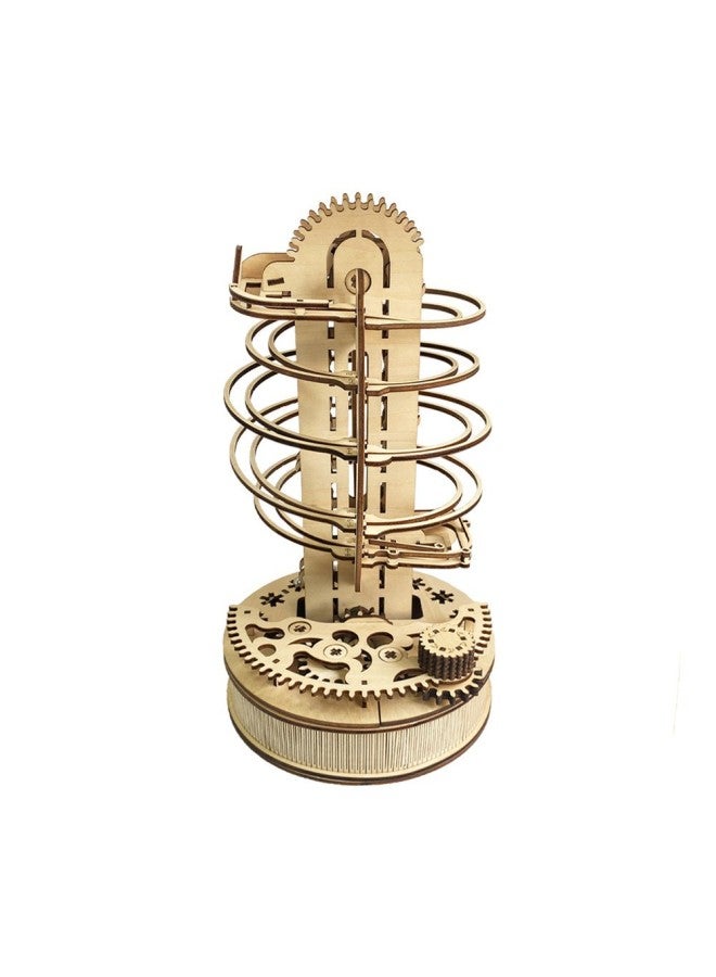 Diy Wooden Mechanical Track Ball Wooden 3d 3d Puzzle Hand-assembled Model Puzzle Assembled Toy-Color:Hand-cranked Track Ball Model - Image 1