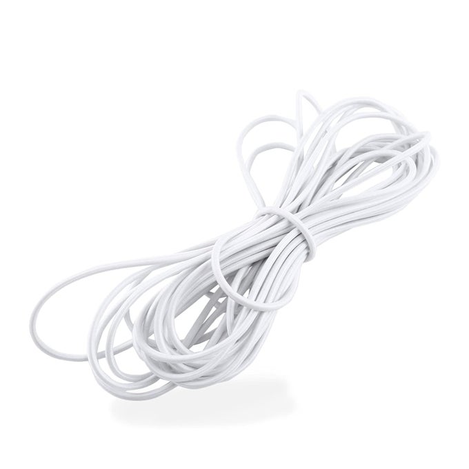 ELASTIC ROUND ROPE BANDS SUPER STRETCH EXTRA COMFORTABLE CORD FOR SEWING CRAFT DIY WEARRESISTANT MULTIPURPOSE 10 METER COLOR WHITE