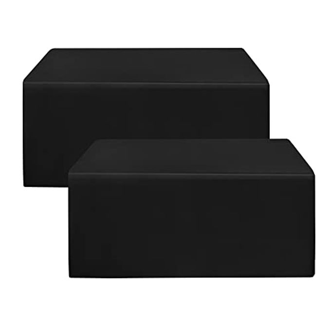 HolidayIdeas Fitted Black Tablecloths 72 x 30 Inch 2 Pack Rectangle Table Clothes for 6 Foot Tables, Polyester Fabric Table Cover for Trade Show, Craft Show, Parties, Birthday, Wedding - Image 4