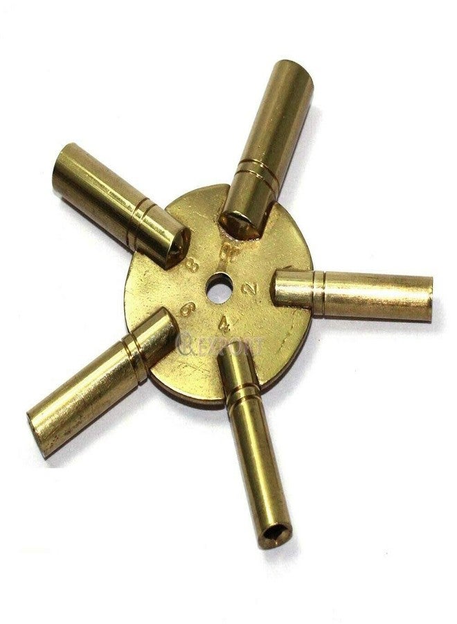 ATAR Clock Winder 5 Prong Clock Winding Key Brass Even Numbers Sizes 2, 4, 6, 8, 10 ATCW1. - Image 1