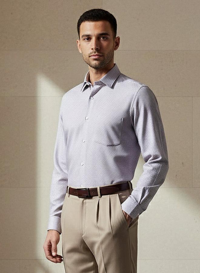 Splash FAV Men Slim Fit Collared Textured Long Sleeve Shirt - Image 1