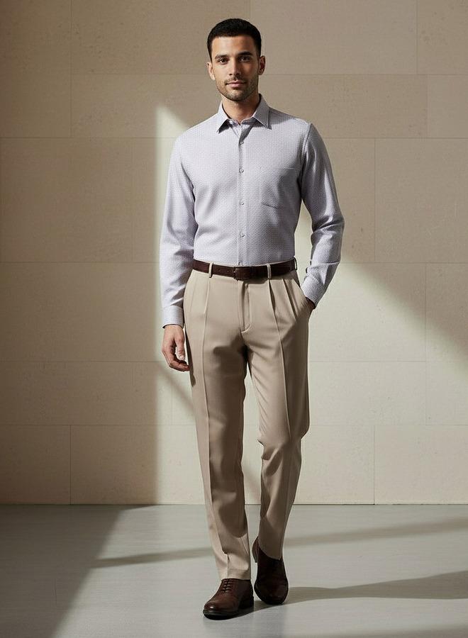 Splash FAV Men Slim Fit Collared Textured Long Sleeve Shirt - Image 2