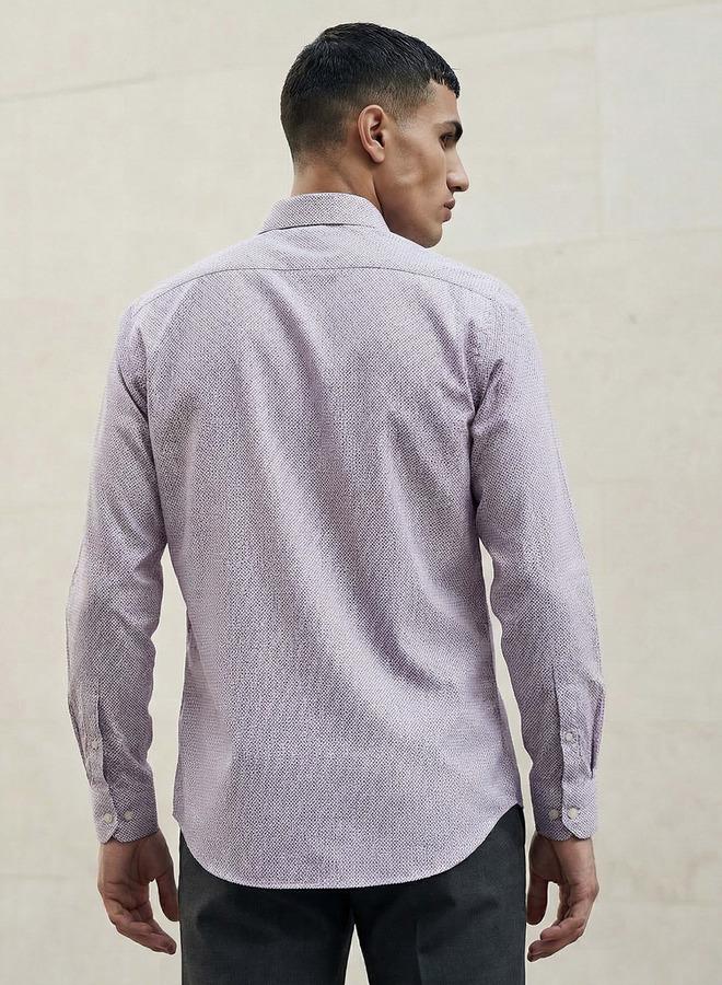 Splash FAV Men Slim Fit Collared Textured Long Sleeve Shirt - Image 3