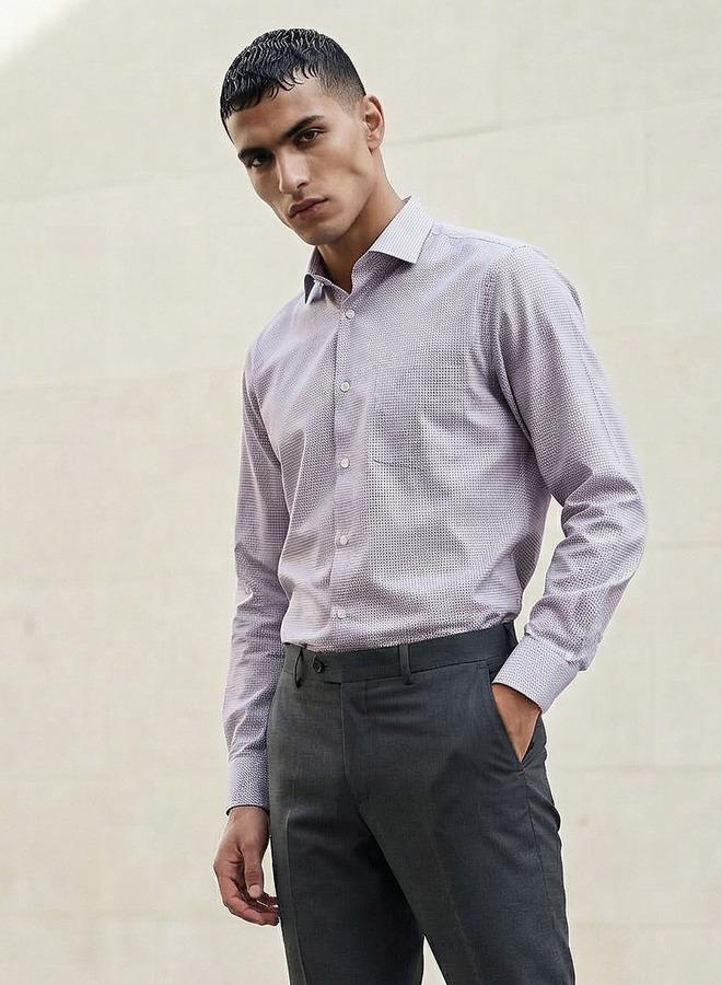 Splash FAV Men Slim Fit Collared Textured Long Sleeve Shirt - Image 1