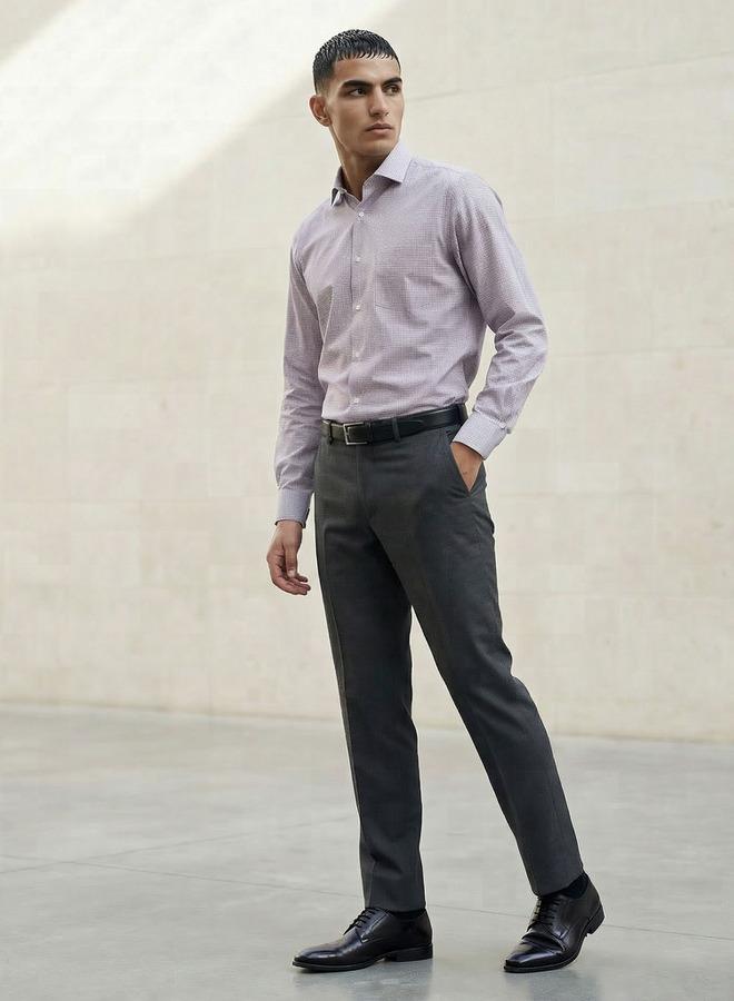 Splash FAV Men Slim Fit Collared Textured Long Sleeve Shirt - Image 4