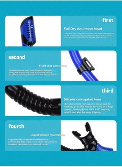 M MIAOYAN Adult Men’s and Women’s Snorkeling Gear, 4-in-1 Snorkel Set, featuring a panoramic diving mask with anti-fog and leak-proof design, dry-top snorkel, fins, and a travel bag.  - Image 5