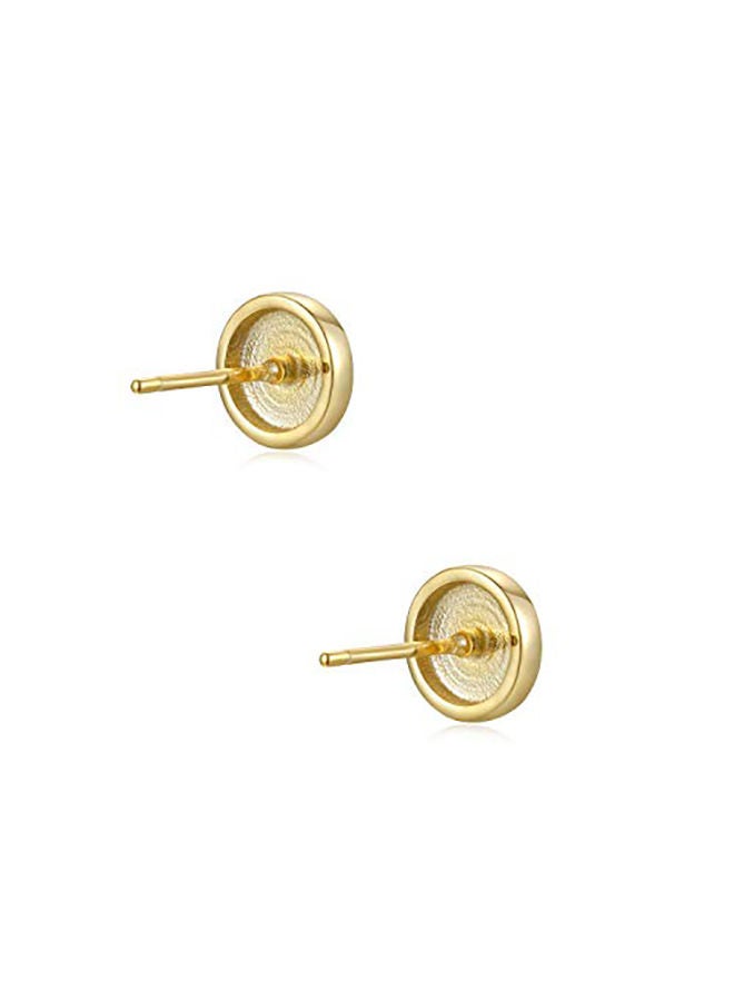 NIBEMINENT 18 Karat Gold Plated Sterling Silver Disc Stud Earrings  - Image 2