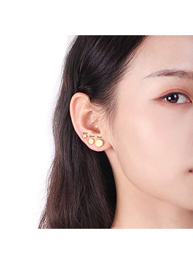 NIBEMINENT 18 Karat Gold Plated Sterling Silver Disc Stud Earrings  - Image 3