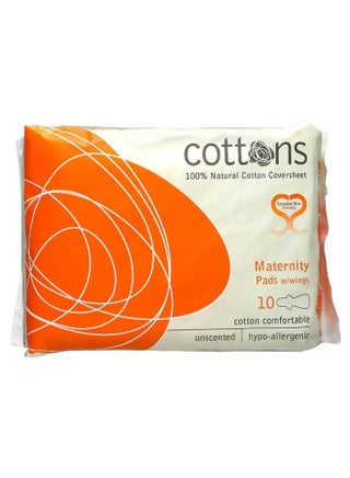 Cottons, 100% Natural Cotton Coversheet, Maternity Pads with Wings, Heavy, Unscented, 10 Pads - pzsku/ZA1811F8B6F17A3FA6911Z/45/_/1668840488/c40679dd-1387-4a69-83d6-76207f0ed595