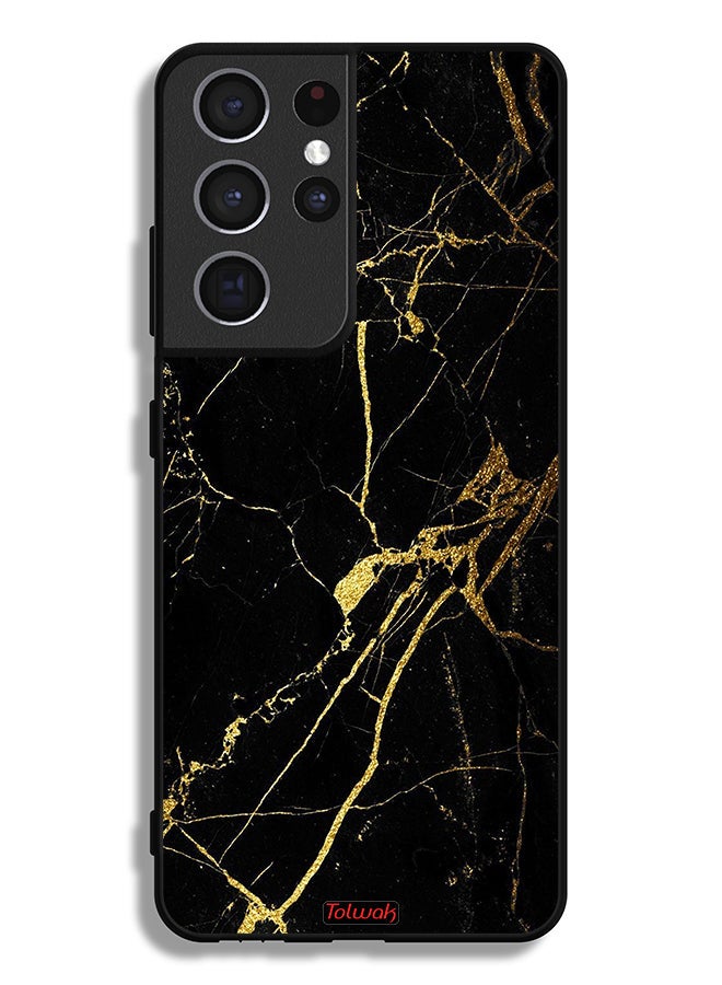 Tolwak Samsung Galaxy S21 Ultra 5G Protective Case Cover Crack Marble - Image 3