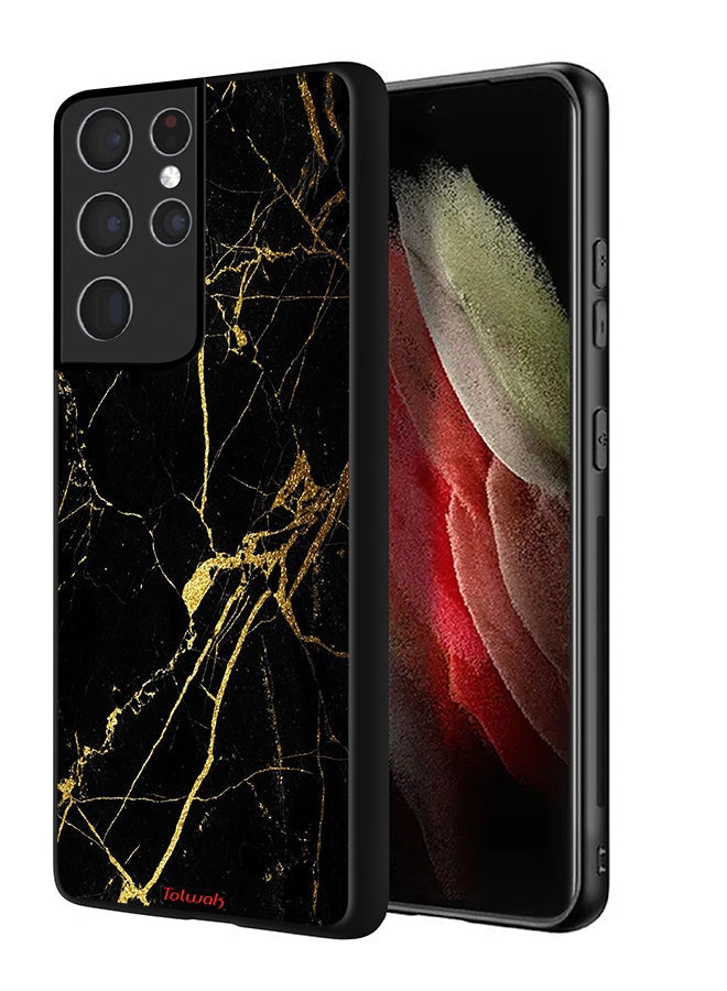 Tolwak Samsung Galaxy S21 Ultra 5G Protective Case Cover Crack Marble - Image 1