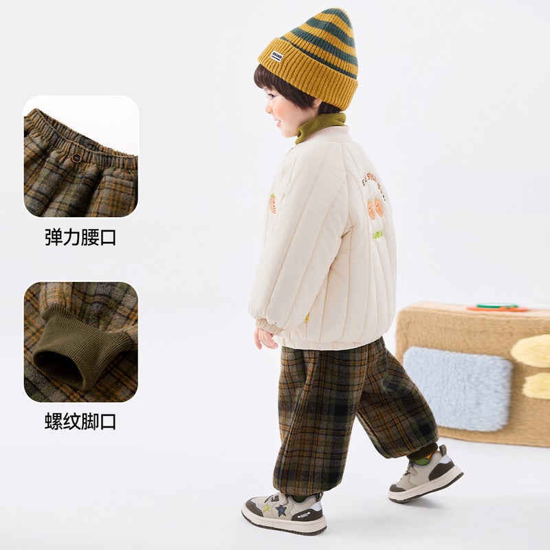 Dudu Children'S Pformed Trousers Fleece-Lined Boys' Trousers Winter Boys' Foot-Tied Trousers Girls' Trousers Children'S Wear Trendy - Image 5