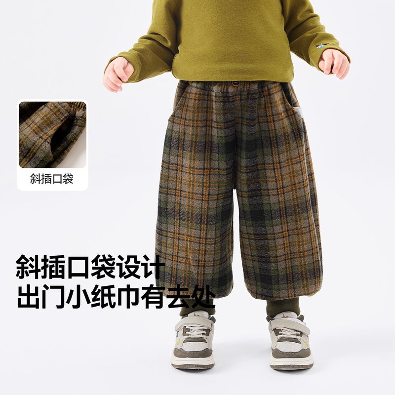 Dudu Children'S Pformed Trousers Fleece-Lined Boys' Trousers Winter Boys' Foot-Tied Trousers Girls' Trousers Children'S Wear Trendy - Image 4