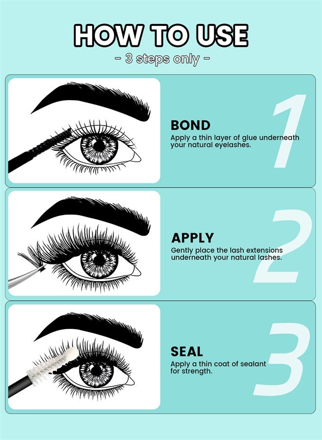 رموش جيمورو رمش الغراء 2 في 1 السندات وختم ، 10 مللي – مقاوم للماء لتقوم بها بنفسك لاش تمديد الغراء ، طويلة الأمد ، عقد قوي ، وسهلة الاستخدام - Image 4