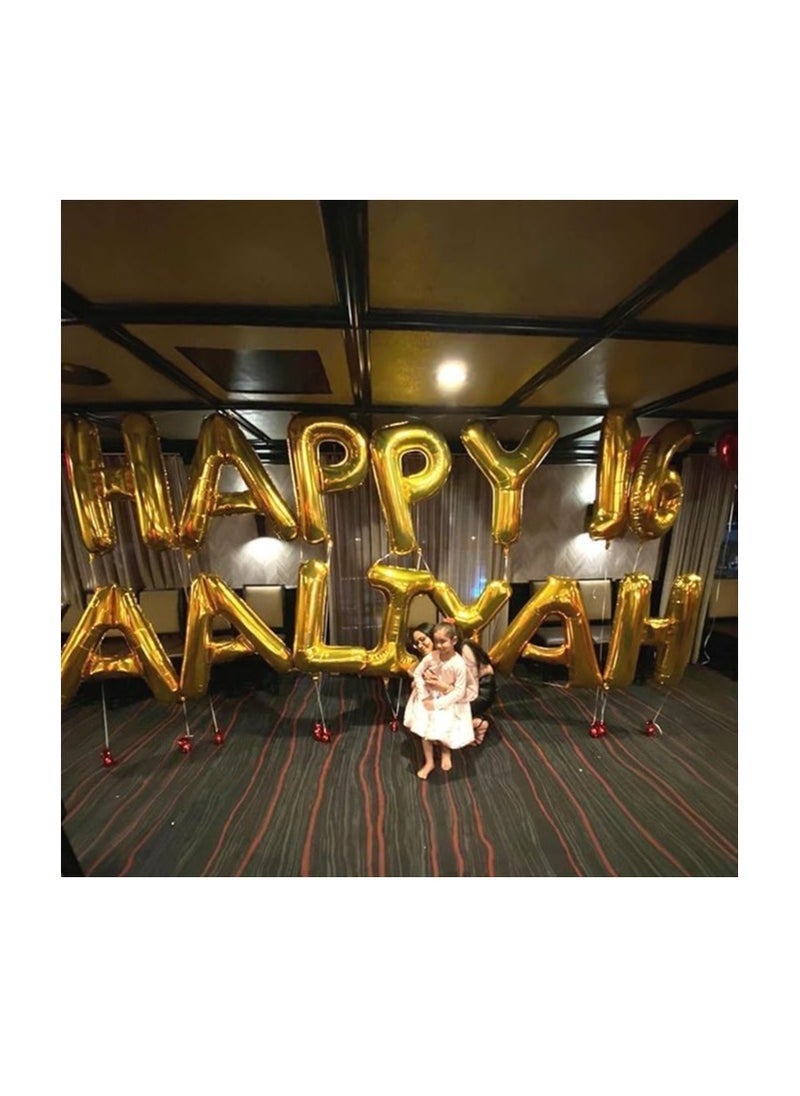 Party with Emma Gold Letter A to Z Balloons 32 inch Large Alphabet Balloons Gold Helium Foil Letter Balloon Banner for Birthday Party Anniversary Wedding Decoration (Gold-I) - Image 3