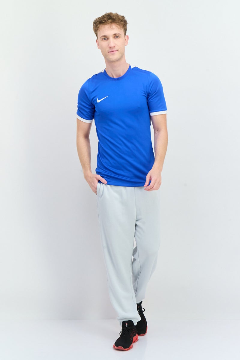 Nike Men Slim Fit Short Sleeve Training Jersey, Blue - Image 4