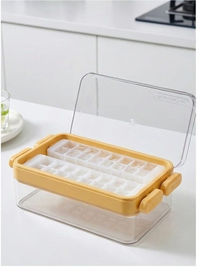 Happy Home Ice Cube Tray with Lid and Storage Container – Dual Ice Mold with Two Separate Sections, Each Section Makes 16 Ice Cubes – Easy-Release Lever Mechanism for Effortless Ice Removal – Leakproof Ice Cube Maker Tray for Freezer, Food-Grade Plastic Ice Molds, Durable and Easy to Clean for Daily Use - Image 3