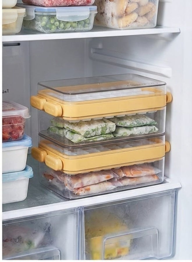 Happy Home Ice Cube Tray with Lid and Storage Container – Dual Ice Mold with Two Separate Sections, Each Section Makes 16 Ice Cubes – Easy-Release Lever Mechanism for Effortless Ice Removal – Leakproof Ice Cube Maker Tray for Freezer, Food-Grade Plastic Ice Molds, Durable and Easy to Clean for Daily Use - Image 4