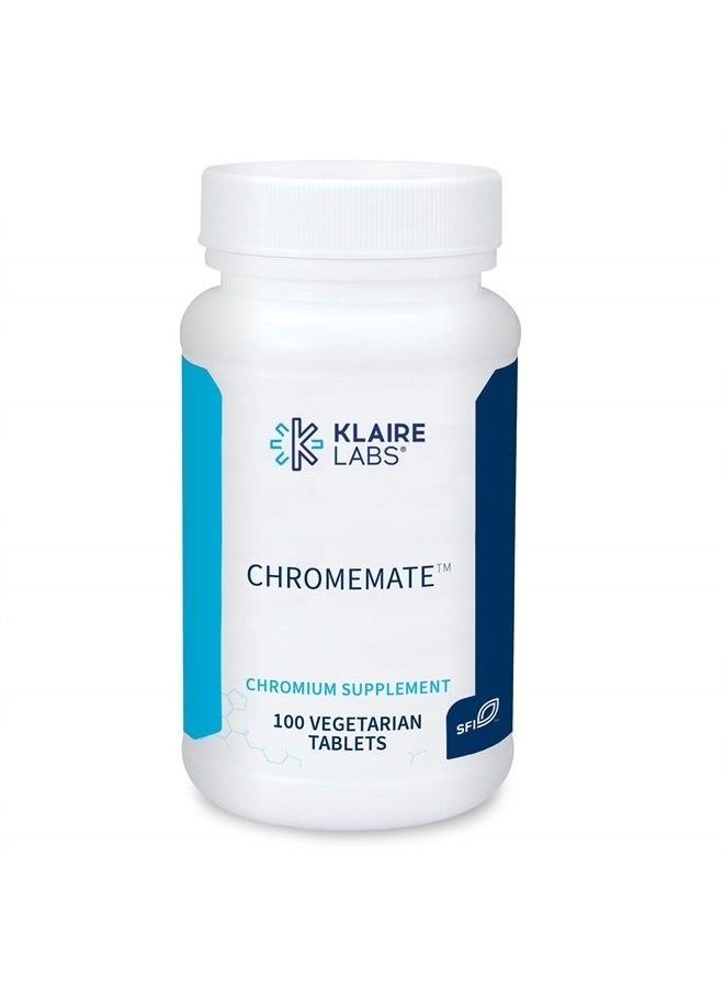 Klaire Labs - Chromemate - Chromemate Chromium Polynicotinate 200mcg Supplement - Bioavailable Form of Chromium with Niacin - Hypoallergenic (100 Tablets) - Image 1