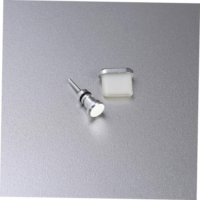 Universal 3.5mm Jack Dust Plugs 2 in 1 Set Silver Color Anti Dust Port Protectors - Image 3