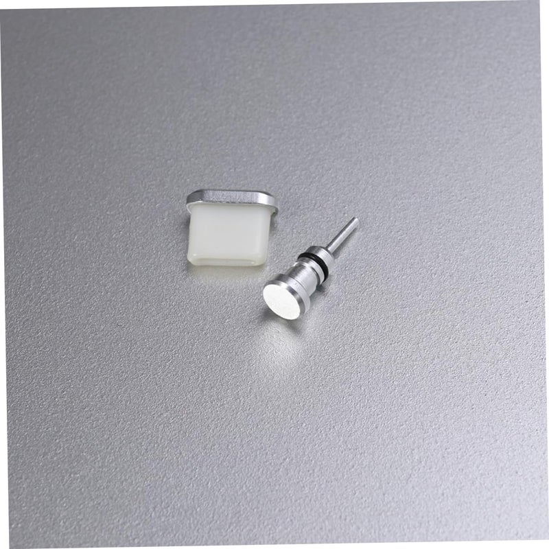 Universal 3.5mm Jack Dust Plugs 2 in 1 Set Silver Color Anti Dust Port Protectors - Image 4