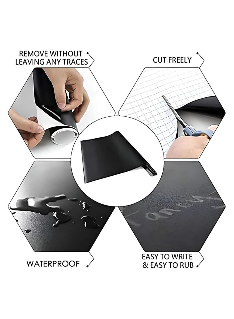Generic Board Sticker Removable Vinyl Chalkboard Stickers Peel and Stick Chalkboard, Self Adhesive Blackboard Poster Paper Chalk board Wall Paper for Home, School, Office, Art - 60x200cm  - Image 2