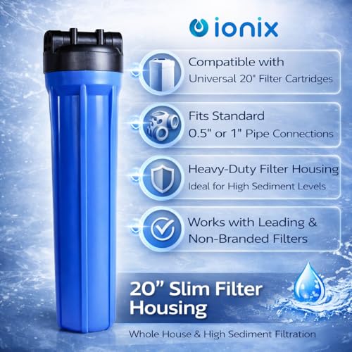 IONIX 20 Inch Slim Housing,Pre Filter 20 Inches Forr Commercial And Domestic Water Purifier, For Usage Upto 300 Liters Per Day (Sedimentation, 1 Inch Inlet Outlet, Hardness Filter), Multicolor - Image 3