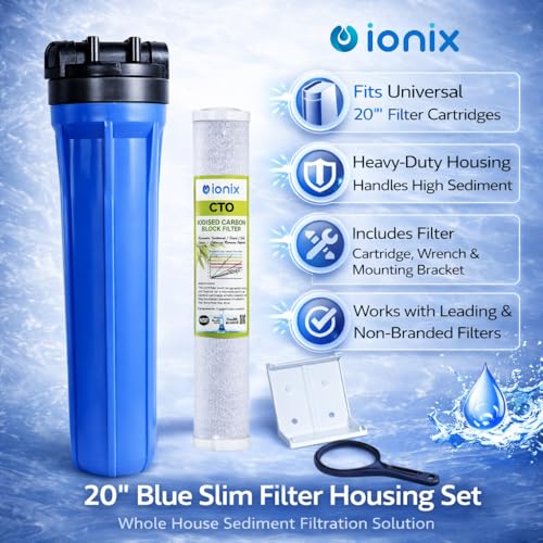 IONIX 20 Inch Slim Housing,Pre Filter 20 Inches Forr Commercial And Domestic Water Purifier, For Usage Upto 300 Liters Per Day (Sedimentation, 1 Inch Inlet Outlet, Hardness Filter), Multicolor - Image 4