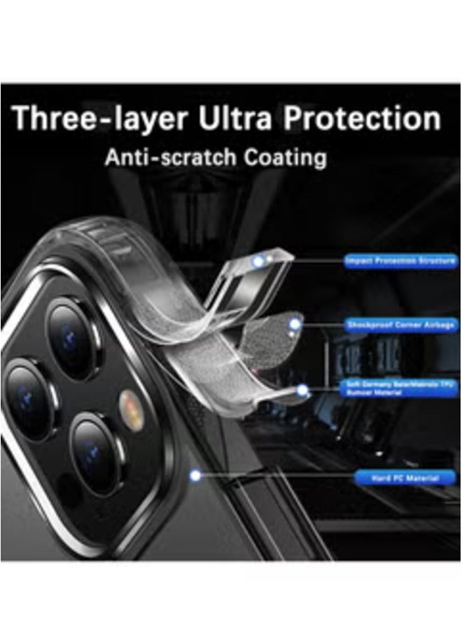 إلترازون iPhone 16 Pro Max 6.9 inch Magnetic Crystal Clear Case – Slim, Shockproof, and Wireless Charging Compatible - Image 4