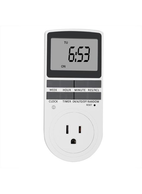 12/24-hour Timer Switch Socket Summer Time/Random Function Modes Smart Timer Socket -