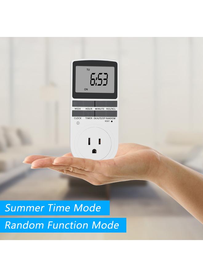12/24-hour Timer Switch Socket Summer Time/Random Function Modes Smart Timer Socket -