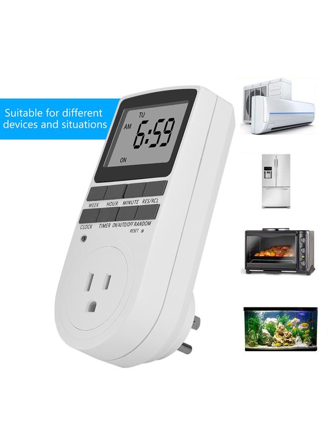 12/24-hour Timer Switch Socket Summer Time/Random Function Modes Smart Timer Socket -