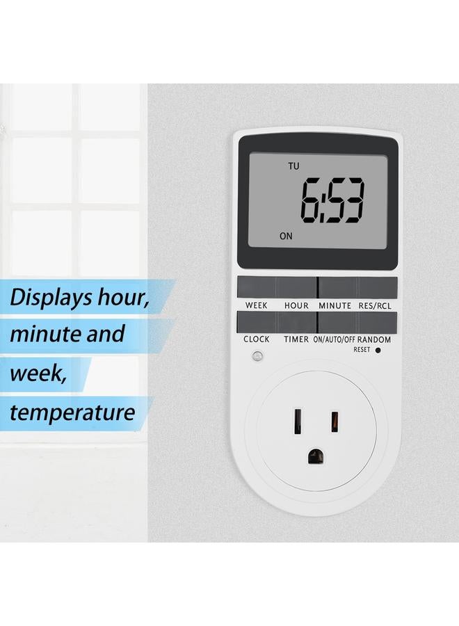 12/24-hour Timer Switch Socket Summer Time/Random Function Modes Smart Timer Socket -