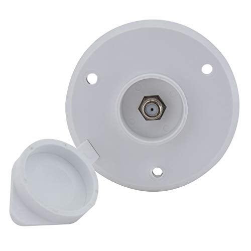 RecPro RV Cable TV Plate | Coaxial Cable Connector | Black or White Option | 1 or 2 Option (White, 1 Outlet) - Image 1