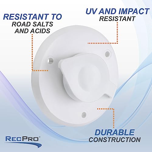 RecPro RV Cable TV Plate | Coaxial Cable Connector | Black or White Option | 1 or 2 Option (White, 1 Outlet) - Image 4