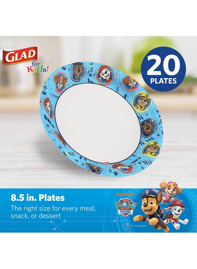 Glad for Kids Paw Patrol Paper Plates, 20 Count, 8.5 Inches | Microwavable Disposable Plates for Kids, All Occasions - Image 1