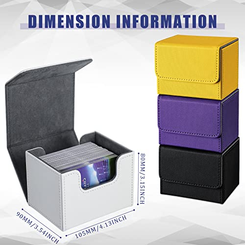 Yookeer 4 Pieces Leather Deck Card Boxes Cards Deck Game Box for Collectible Playing Card Box Compatible with MTG CommanderBlack Purple Yellow WhiteHorizontal - Image 5
