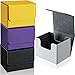 Yookeer 4 Pieces Leather Deck Card Boxes Cards Deck Game Box for Collectible Playing Card Box Compatible with MTG CommanderBlack Purple Yellow WhiteHorizontal - Image 3