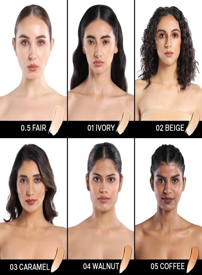 FLiCKA The Base Story Cream Foundation for Face Makeup 8.5gm | Medium to High Coverage | Waterproof & Long Lasting | Smooth & Matte Finish with SPF | All Skin Types | 05 Coffee - Image 4