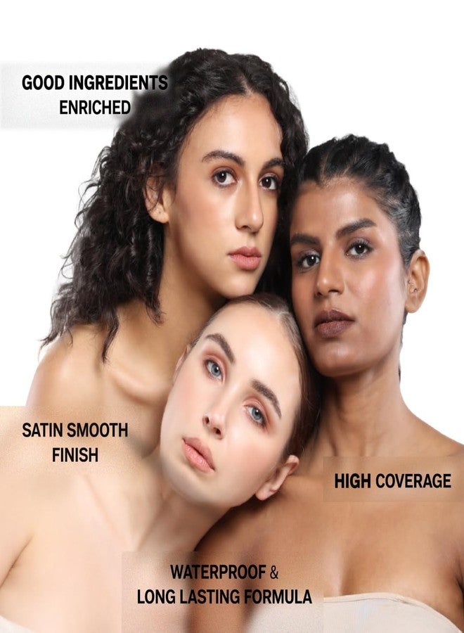 FLiCKA The Base Story Cream Foundation for Face Makeup 8.5gm | Medium to High Coverage | Waterproof & Long Lasting | Smooth & Matte Finish with SPF | All Skin Types | 05 Coffee - Image 3