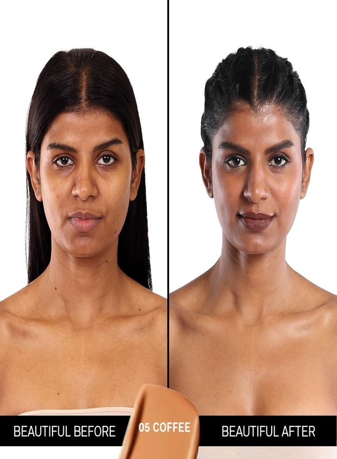 FLiCKA The Base Story Cream Foundation for Face Makeup 8.5gm | Medium to High Coverage | Waterproof & Long Lasting | Smooth & Matte Finish with SPF | All Skin Types | 05 Coffee - Image 2