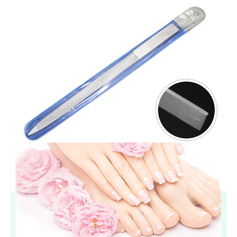 12 pcs Stainless Steel Nail Files Double Side Carborundum Fingernails Toenails Manicure Files - Image 5