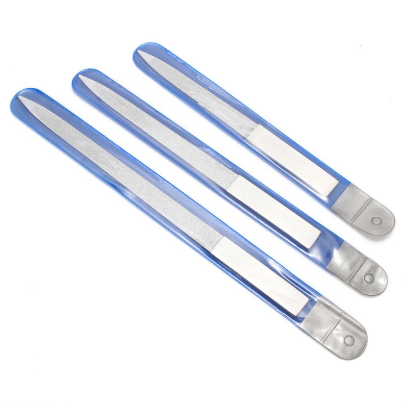 12 pcs Stainless Steel Nail Files Double Side Carborundum Fingernails Toenails Manicure Files - Image 3