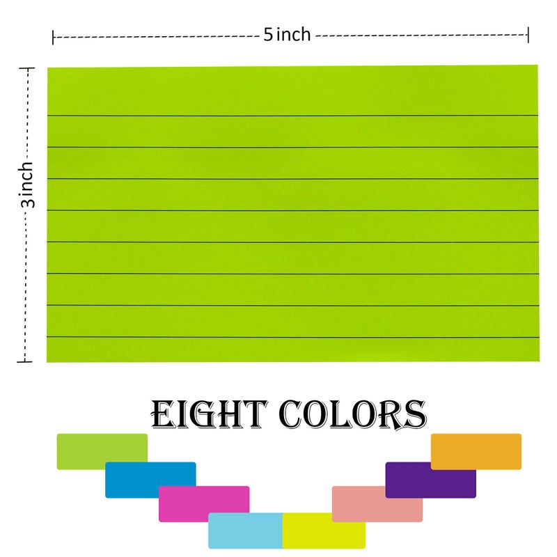YEECOK 8 Pads Lined Sticky Notes 3x5 in Post, 8 Colors Self Sticky Notes Pad Its, Bright Colorful Rectangle Sticky Notes for Office, Home, School, Meeting, 50 Sheets/pad - Image 2