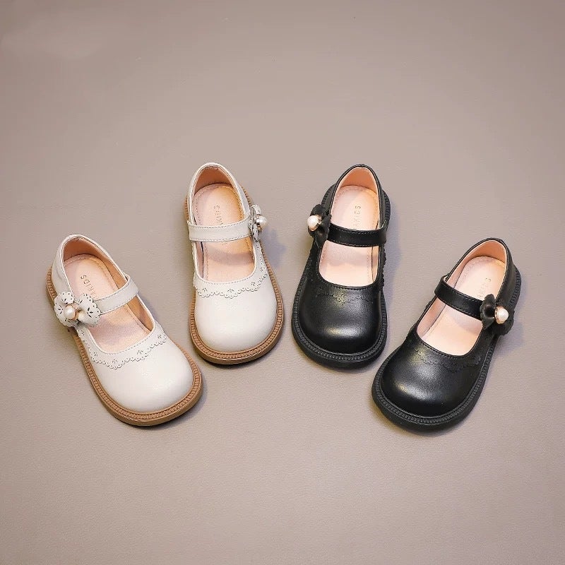 Girls'' Shoes, Kidsren''s Genuine Leather Princess Shoes, 2026 Spring New Style Baby British Style Black Lightweight Soft-Soled Single Shoes - Image 3